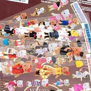 Sanrio 2002 vtg hello kitty dress up collection stickers Rare new 3 sheets set